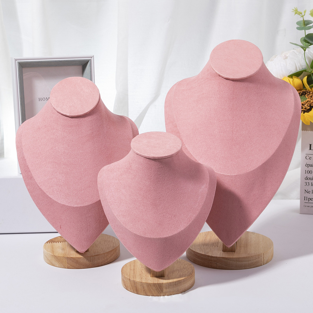 Body Jewelry Holder - 1pc Wooden Mannequin Bust Necklace Display