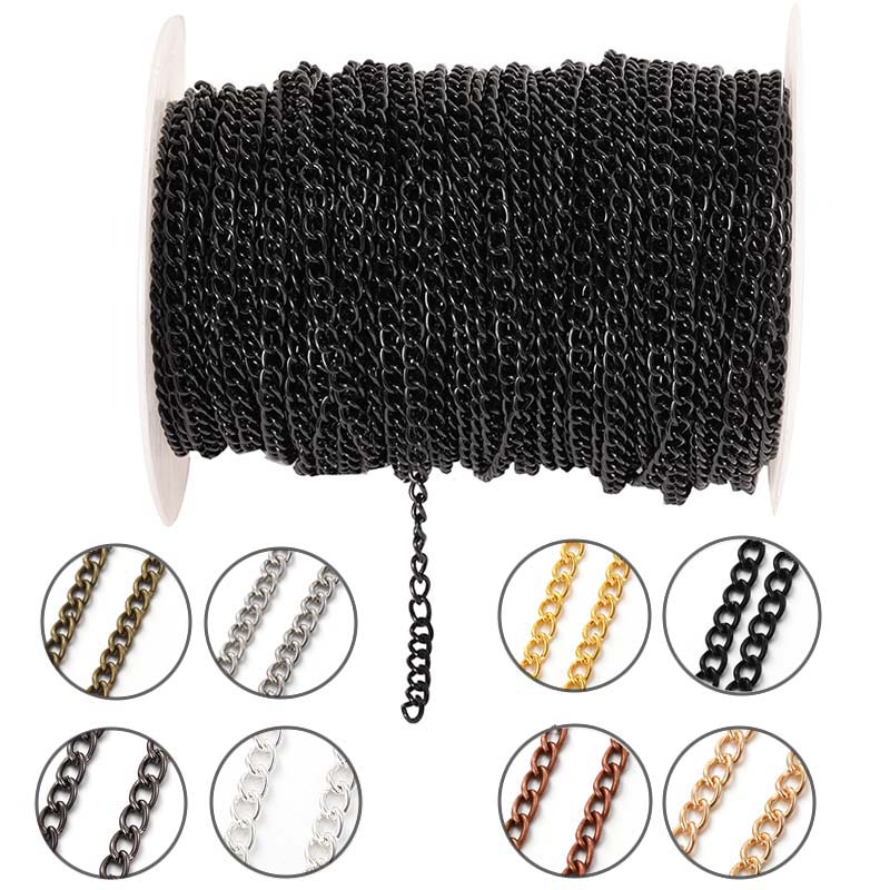 Body Jewelry Outfit - 2Meters 2.5/3.5/4.5mm Metal Flat Oval Extension
