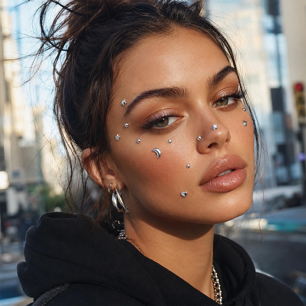 Fake Piercings Balls Stick on  - Body Jewelry Hoops recension och pris