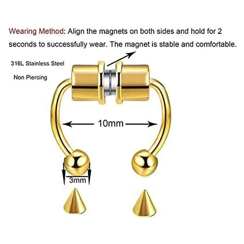 1/2/3Pcs Fake Magnetic Nose Ri - Body Jewelry Hoops recension och pris