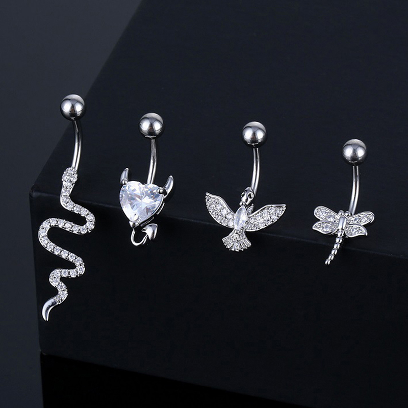 Crystal Belly Button Ring Anim - Body Jewelry Hoops recension och pris