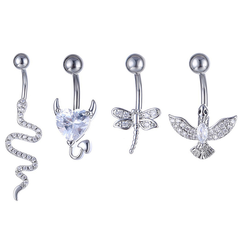Crystal Belly Button Ring Anim - Body Jewelry Hoops recension och pris