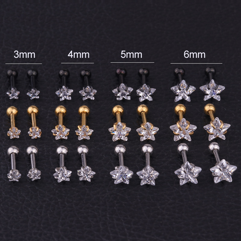 Helix Piercing Star Earrings W - Body Jewelry Hoops recension och pris