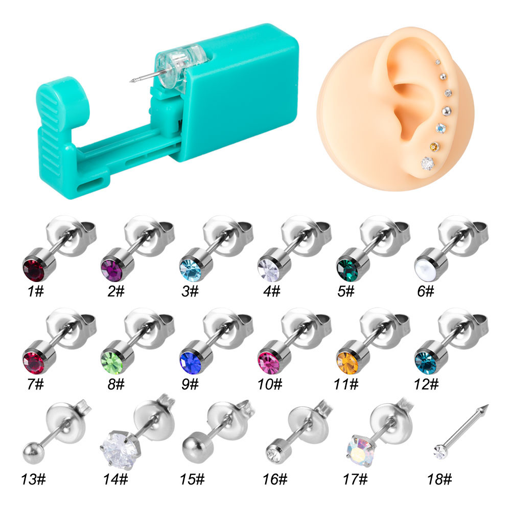1pc Disposable Green Ear Pierc - Body Jewelry Factory recension och pris