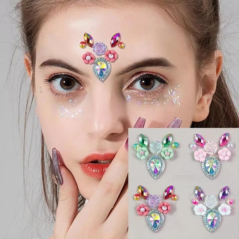 3D Eye Face Rhinestone Sticker - Body Jewelry Stickers recension och pris