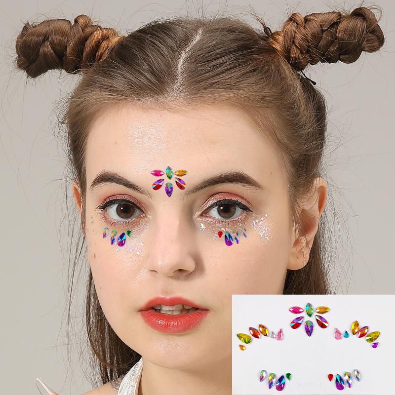 3D Eye Face Rhinestone Sticker - Body Jewelry Stickers recension och pris