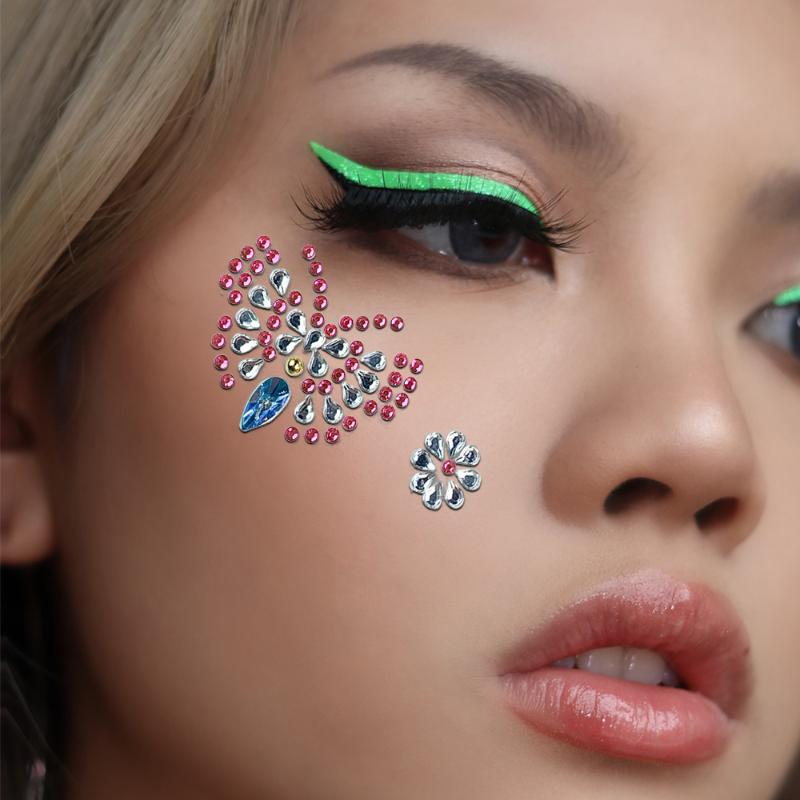 3D Eye Face Rhinestone Sticker - Body Jewelry Stickers recension och pris