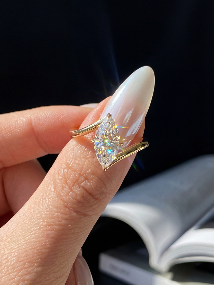 Real 2CT Moissanite Diamond Ma - Body Jewelry High Quality recension och pris