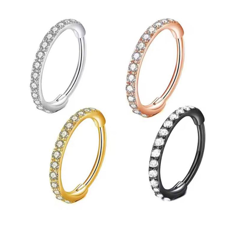 16G Clear CZ Nose Ring Hoop 31 - Body Jewelry Cartilage Earrings recension och pris