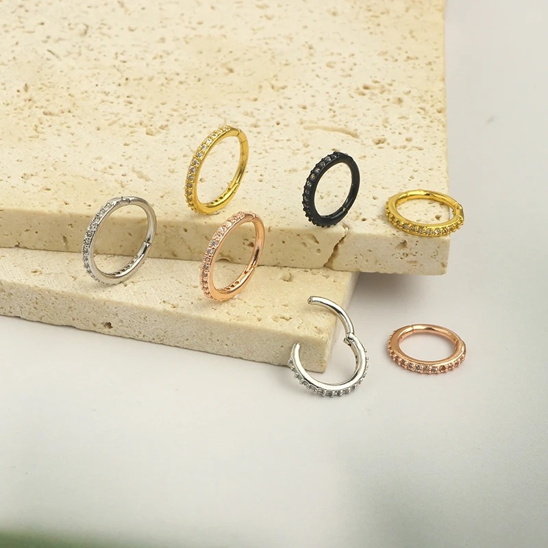 16G Clear CZ Nose Ring Hoop 31 - Body Jewelry Cartilage Earrings recension och pris
