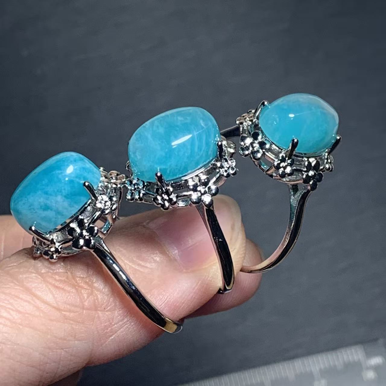 46 Natural Amazonite Ring Adju - Body Jewelry High Quality recension och pris