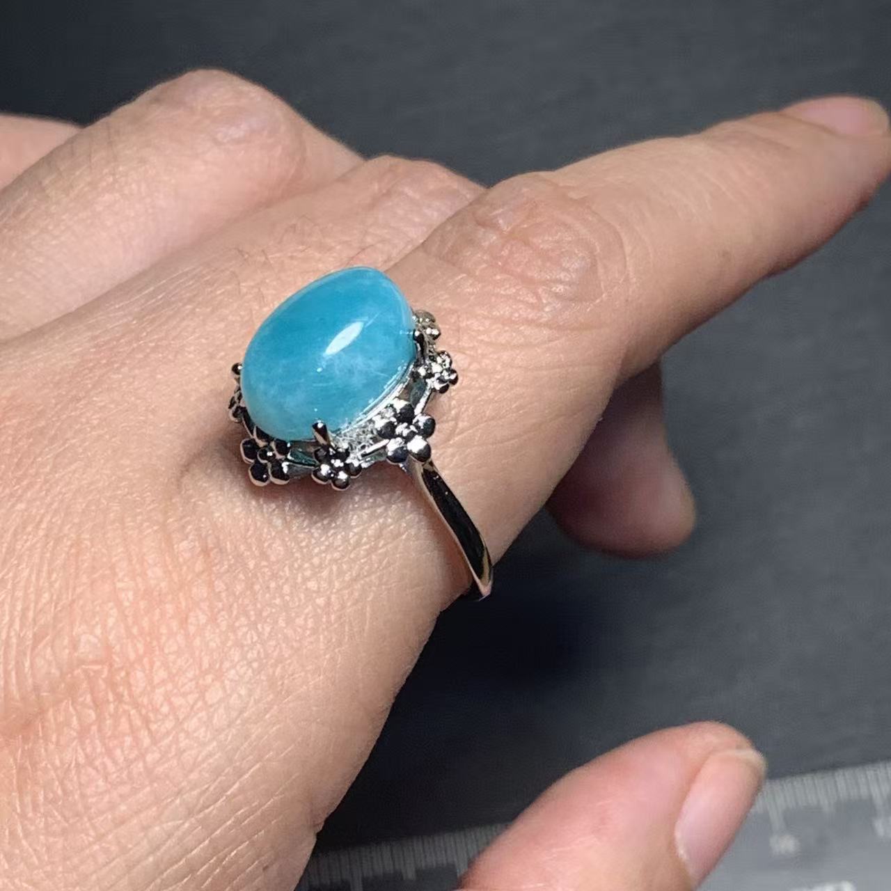 46 Natural Amazonite Ring Adju - Body Jewelry High Quality recension och pris