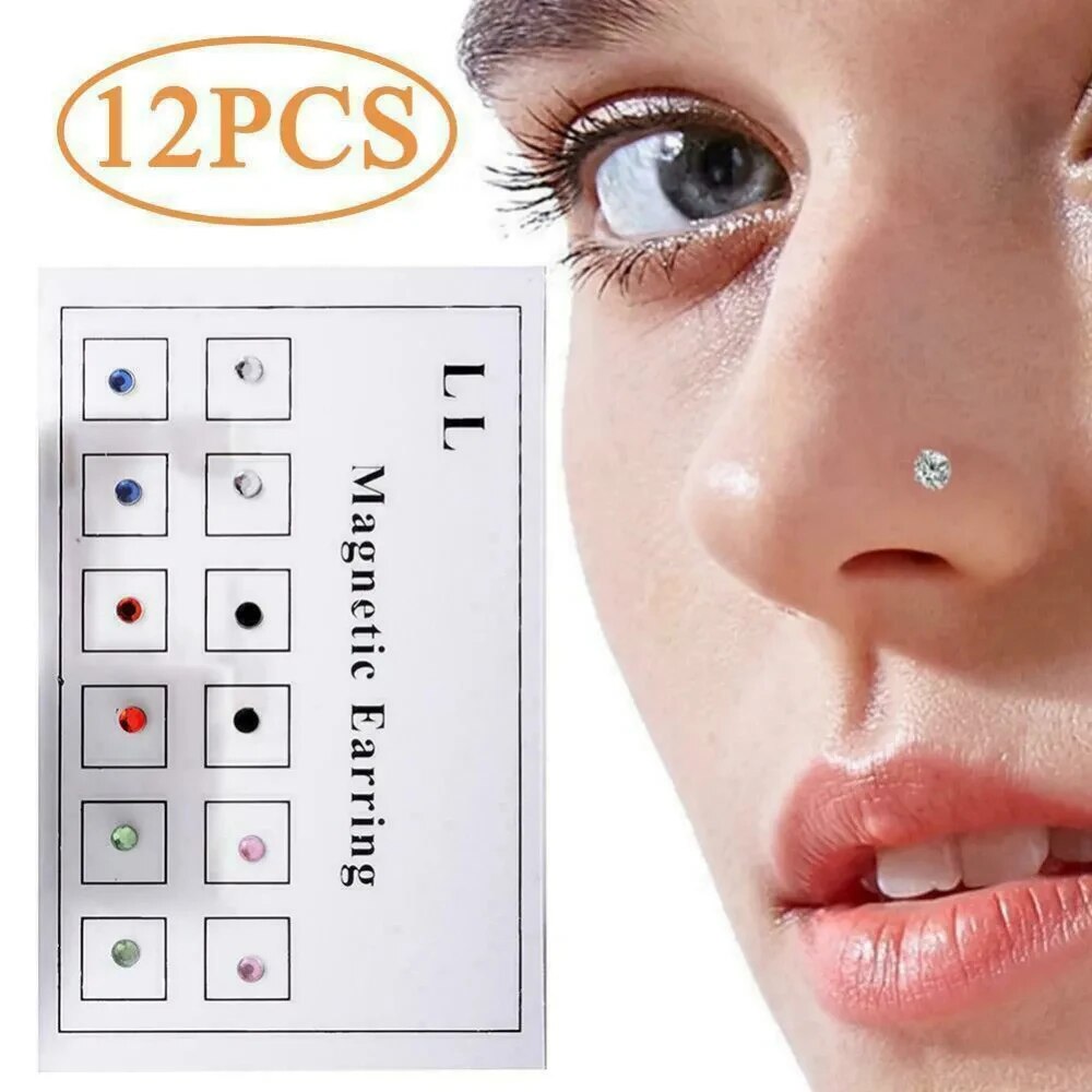 12PCS/Card Fake Cheater Non Pi - Body Jewelry Cartilage Earrings recension och pris