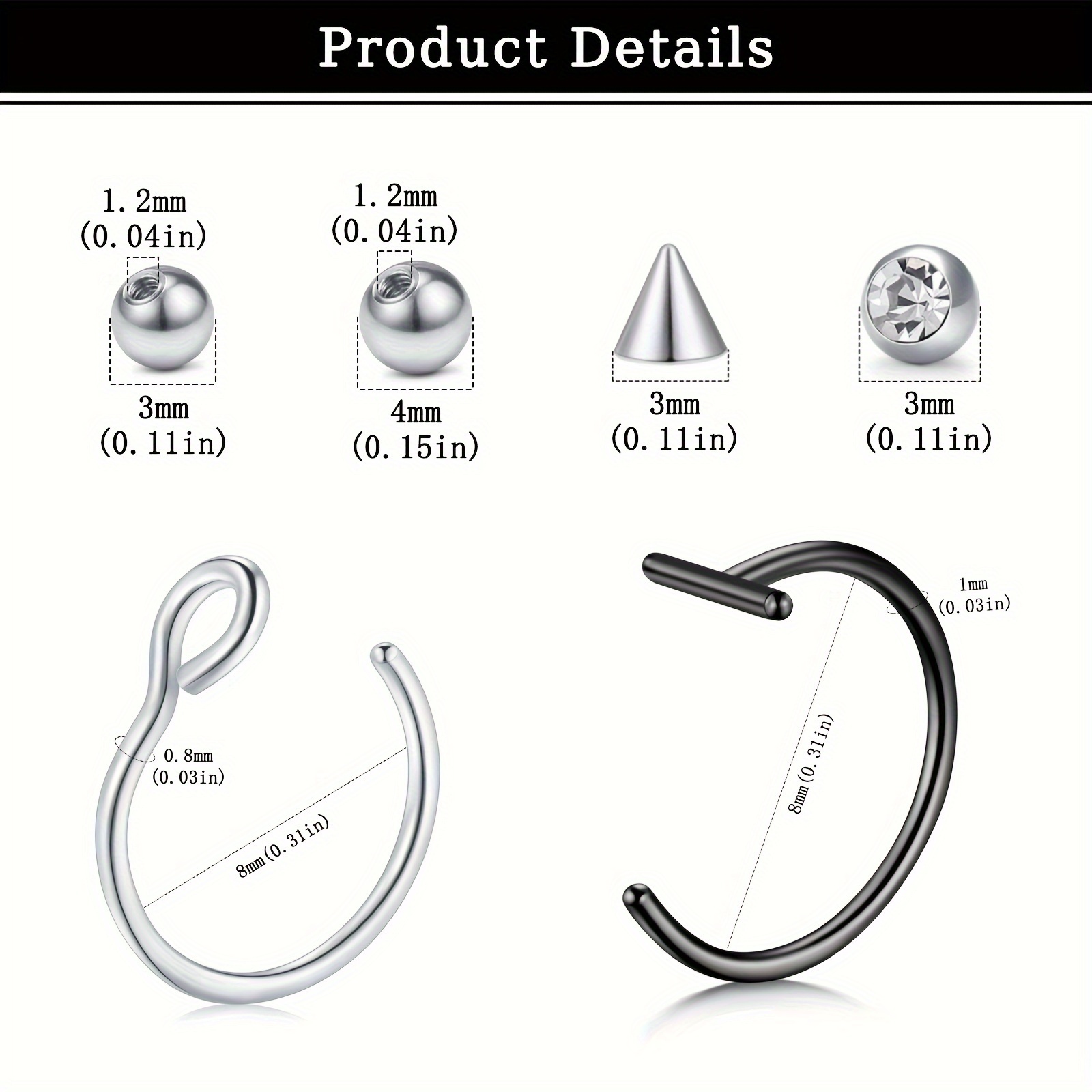 Fake Piercings Fake Lip Ring F - Body Jewelry Hoops recension och pris