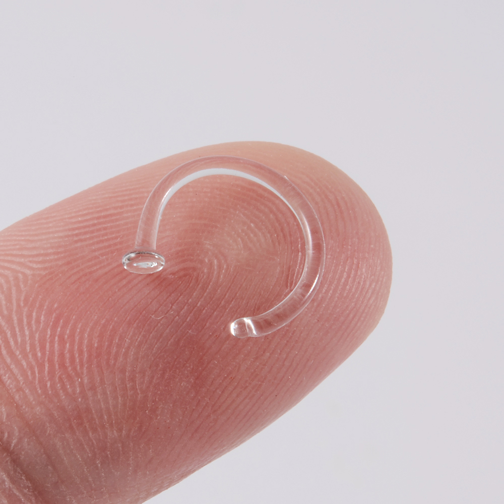 1PC Glass Nose Stud Transparen - Body Jewelry Holder recension och pris
