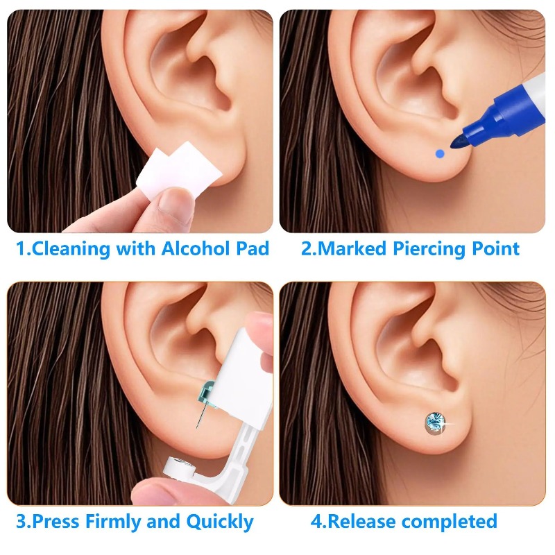 Disposable Sterile Ear Piercin - Body Jewelry Cartilage Earrings recension och pris