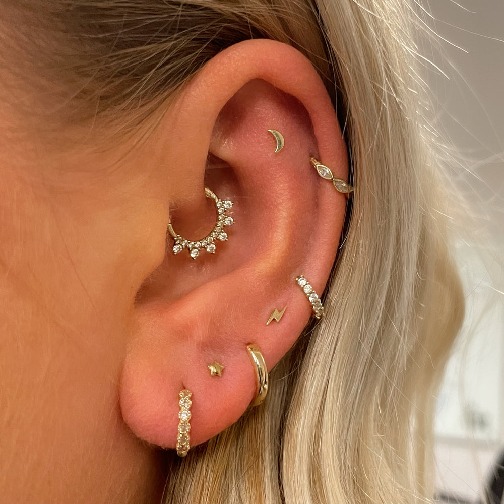 1PC Star Moon Lightning Zircon - Body Jewelry Cartilage Earrings recension och pris