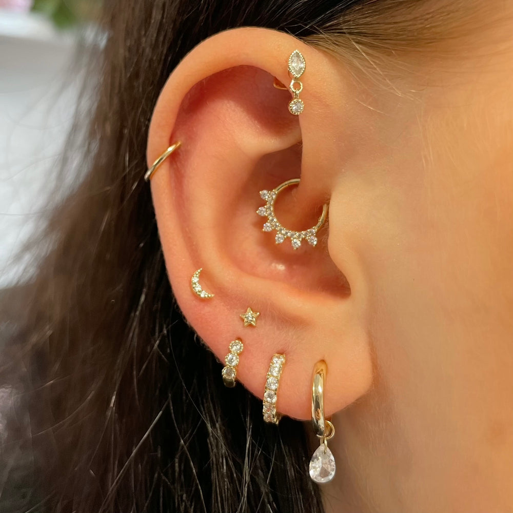 1PC Star Moon Lightning Zircon - Body Jewelry Cartilage Earrings recension och pris