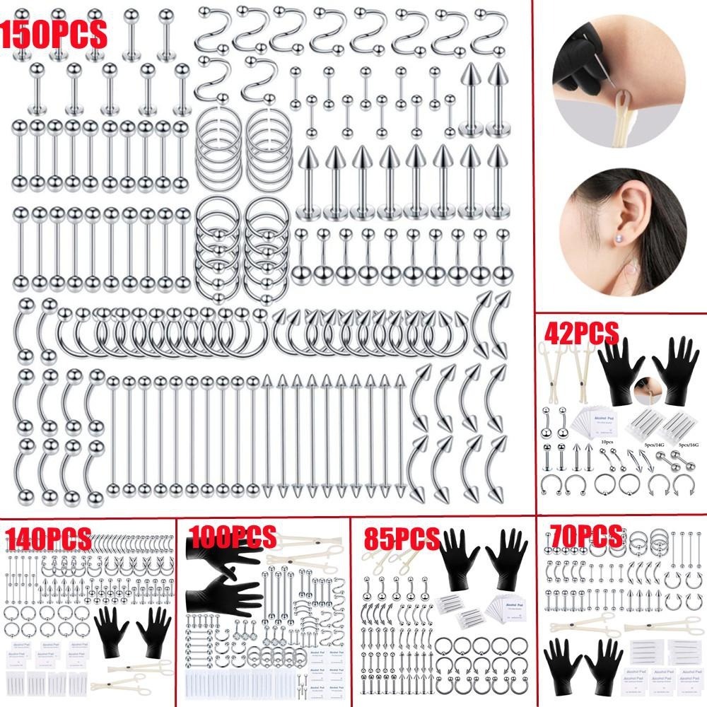 150/140/85/70/42Pcs Body Pierc - Body Jewelry Hoops recension och pris