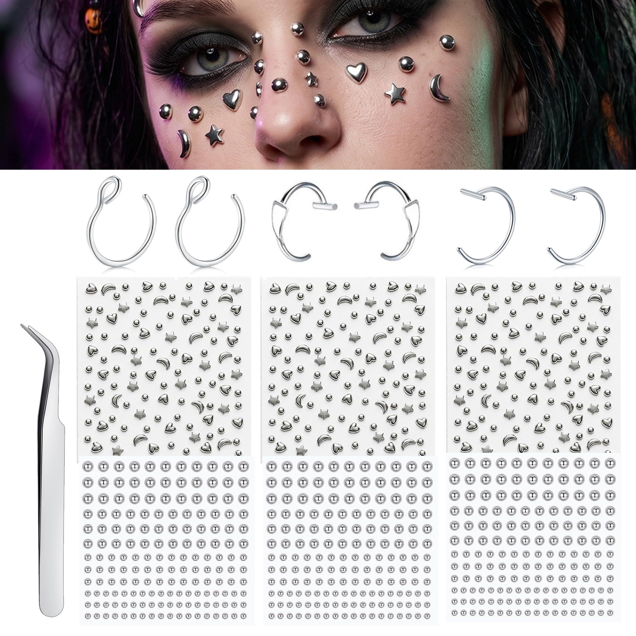 Fake Piercings Balls Stick on  - Body Jewelry Hoops recension och pris