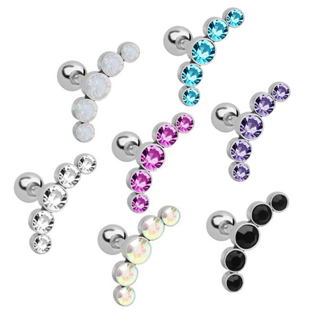 1Pcs Fashion 16G Crystal Gem O - Body Jewelry Cartilage Earrings recension och pris