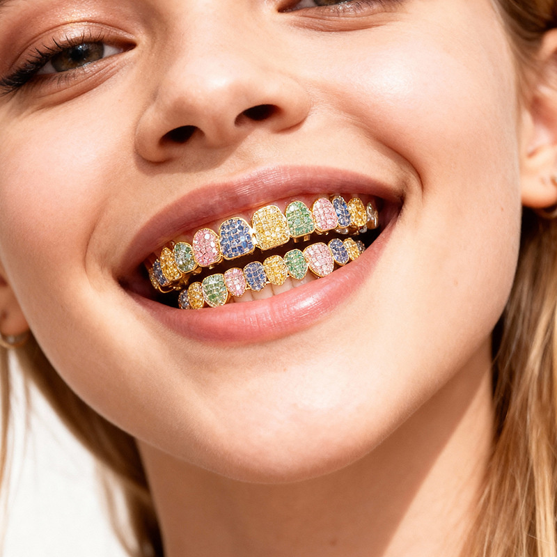 New Exquisite Hip-Hop Full Dia - Body Jewelry Real Gold recension och pris