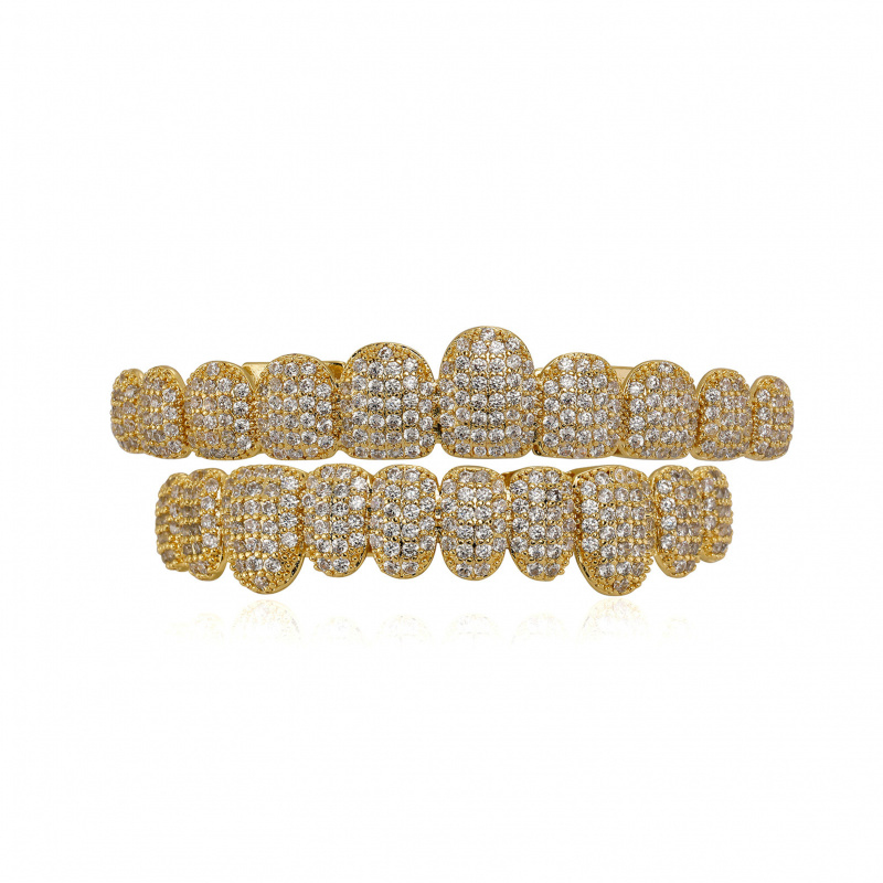 New Exquisite Hip-Hop Full Dia - Body Jewelry Real Gold recension och pris