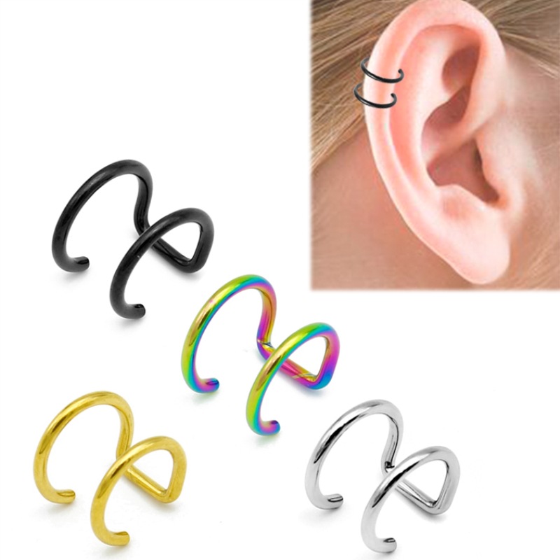 2Pcs 316L Stainless Steel Clip - Body Jewelry Cartilage Earrings recension och pris
