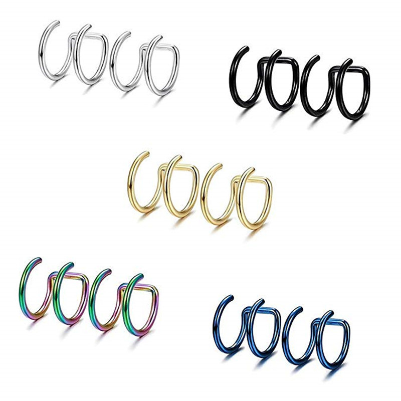 2Pcs 316L Stainless Steel Clip - Body Jewelry Cartilage Earrings recension och pris