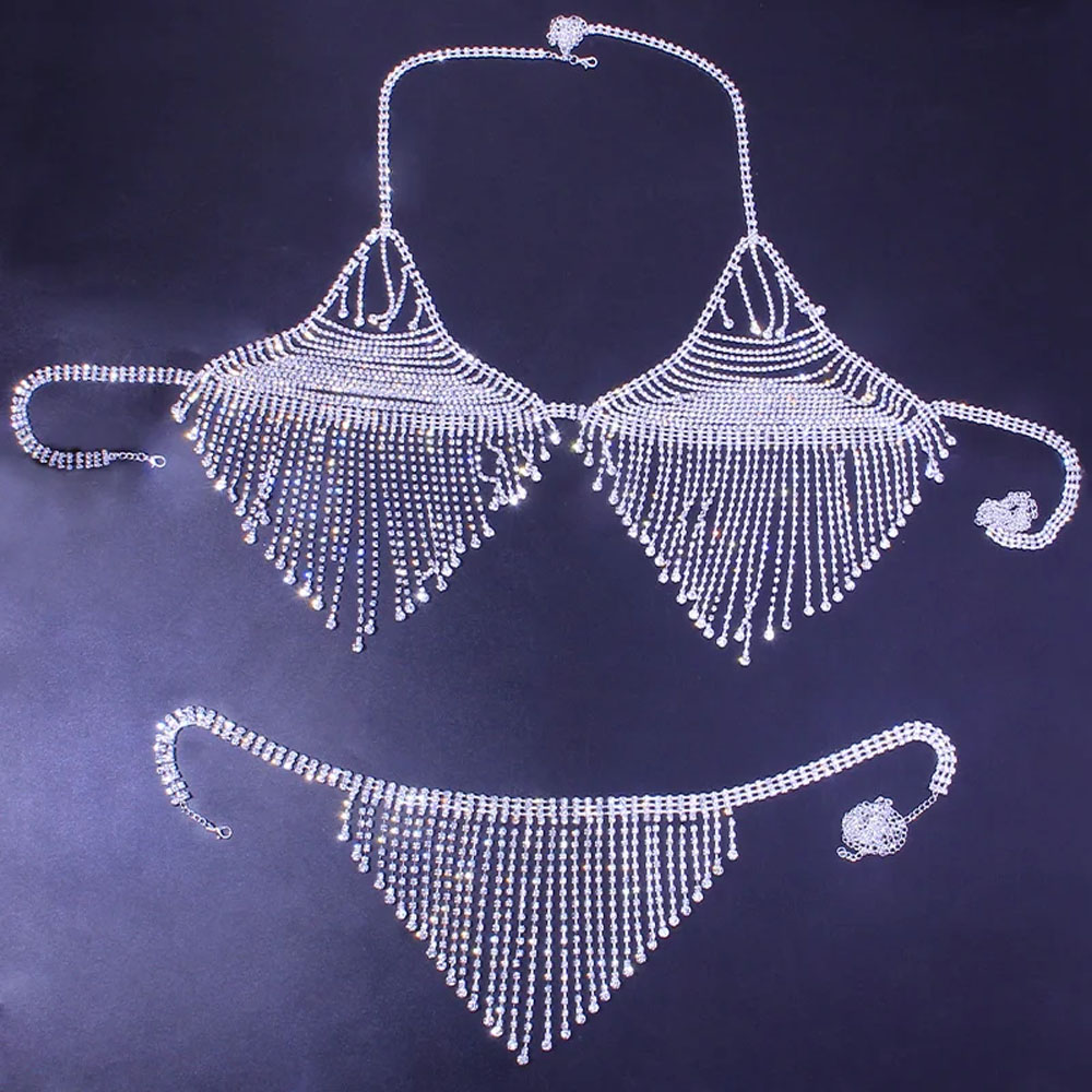 Bling Rhinestone Tassel Body C - Body Jewelry Harness recension och pris