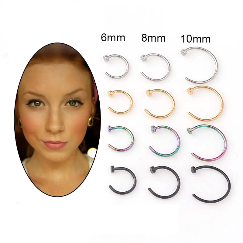 5pcs/lot 20G Nose Ring Hoop, 6 - Body Jewelry Earrings recension och pris