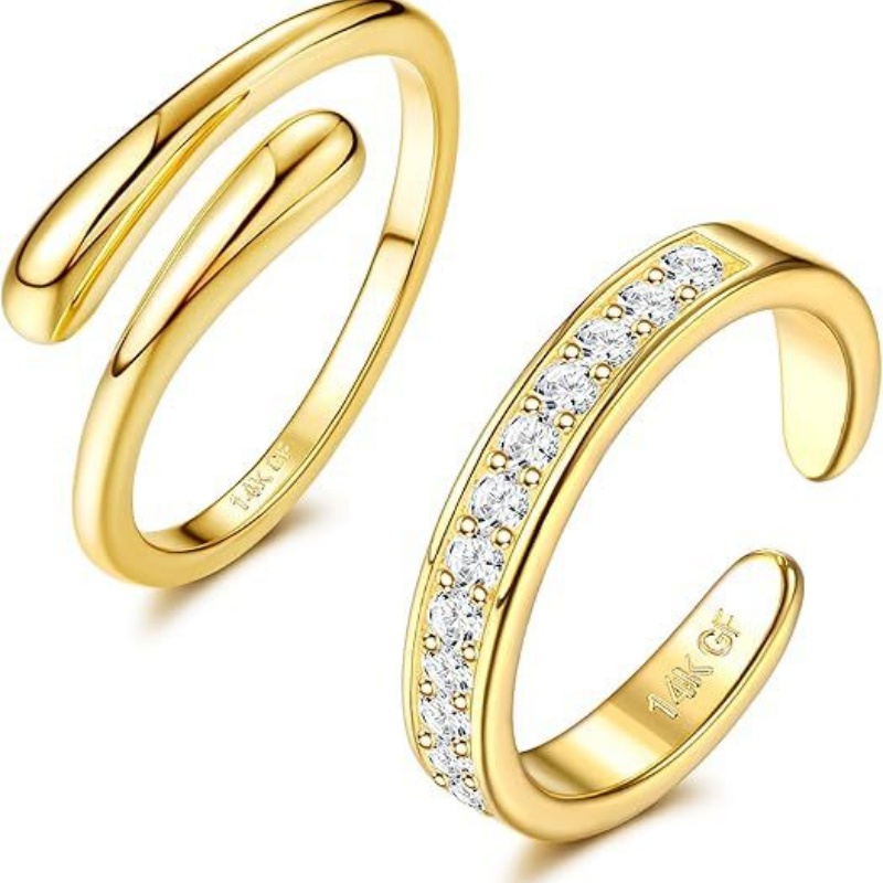 14K Gold-Plated Adjustable Zir - Body Jewelry Hoops recension och pris