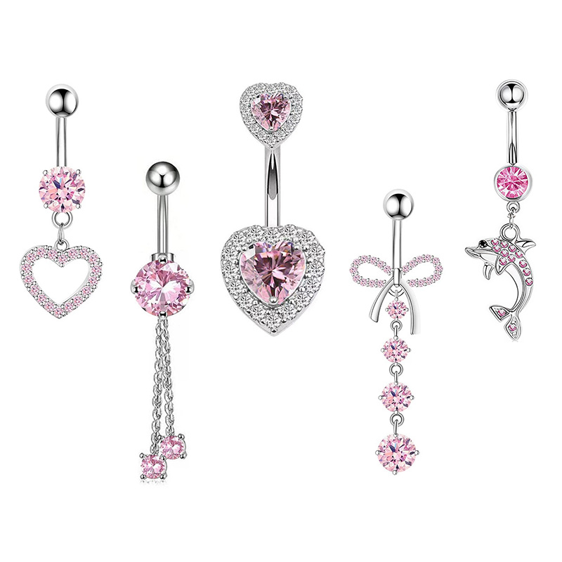 1PCS Pink Crown Belly Button R - Body Jewelry Hoops recension och pris
