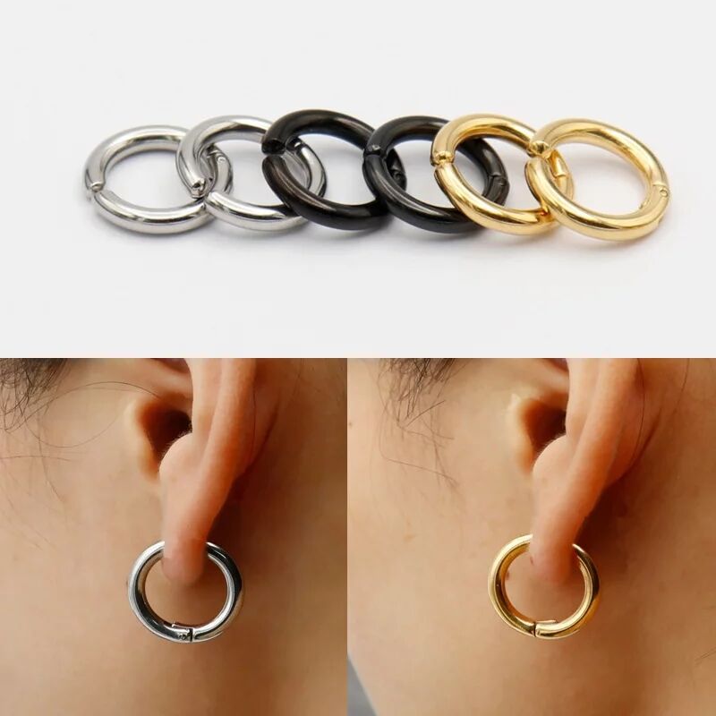 2/6Pcs Fake Huggie Hoop Earrin - Body Jewelry Cartilage Earrings recension och pris