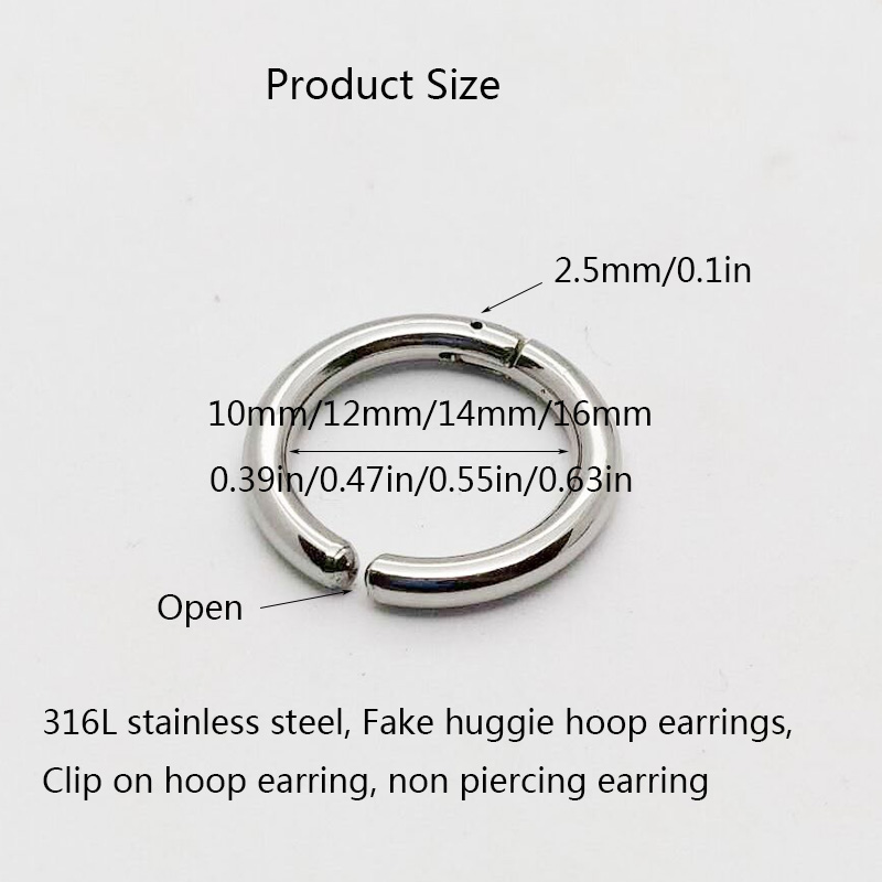 2/6Pcs Fake Huggie Hoop Earrin - Body Jewelry Cartilage Earrings recension och pris