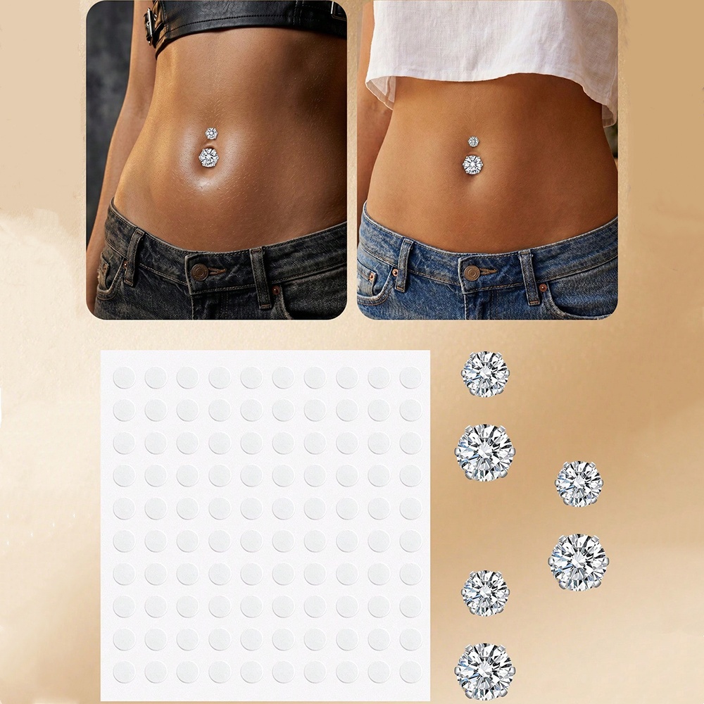 Fake Belly Piercing Cubic Zirc - Body Jewelry Hoops recension och pris