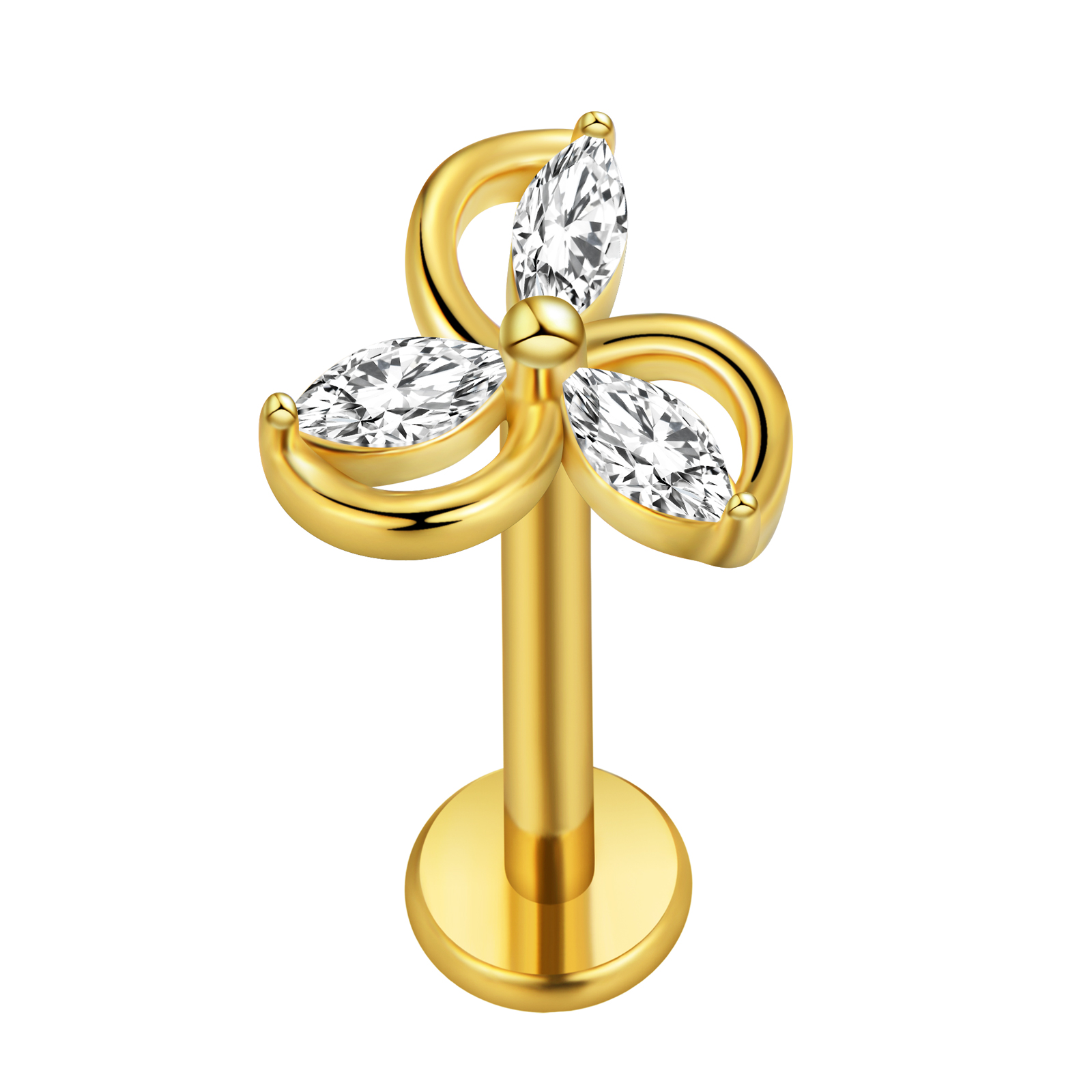 Maple Leaf Labret Piercing Sta - Body Jewelry Cartilage Earrings recension och pris