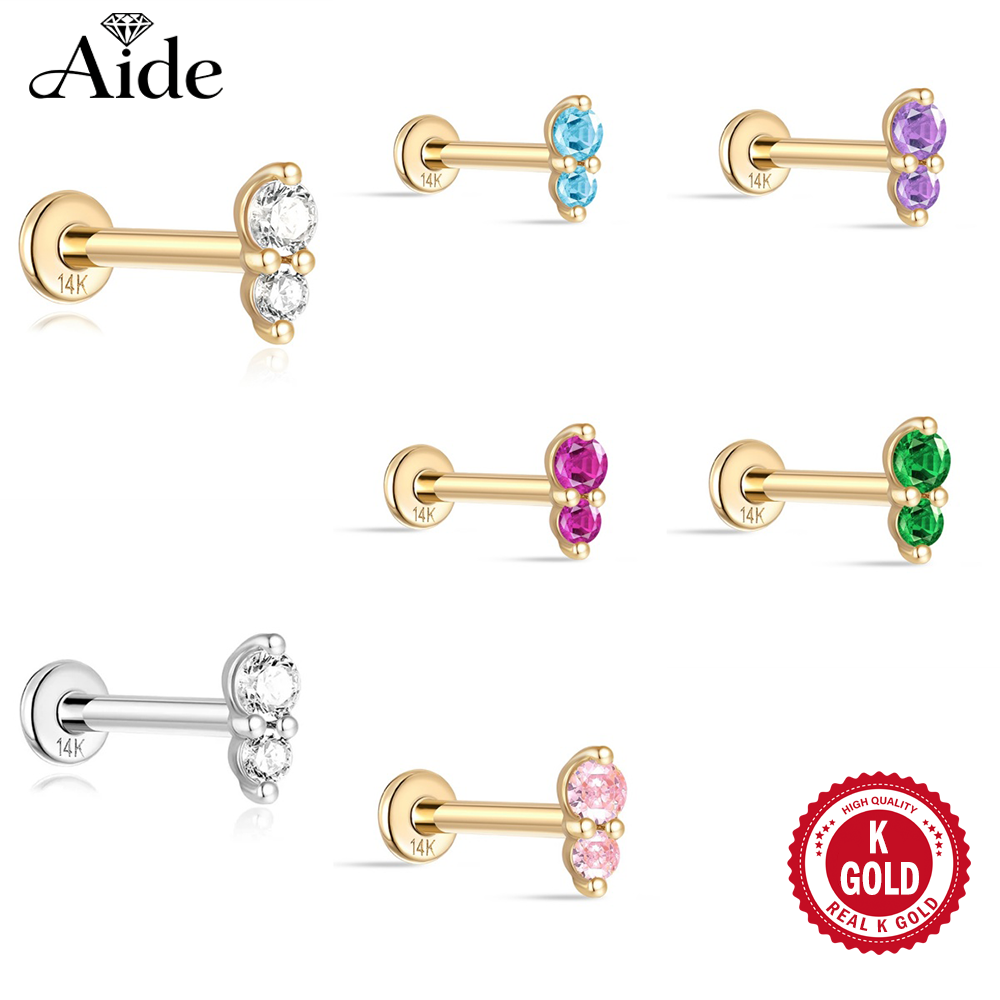 AIDE Real 14K Solid Gold Color - Body Jewelry Real Gold recension och pris