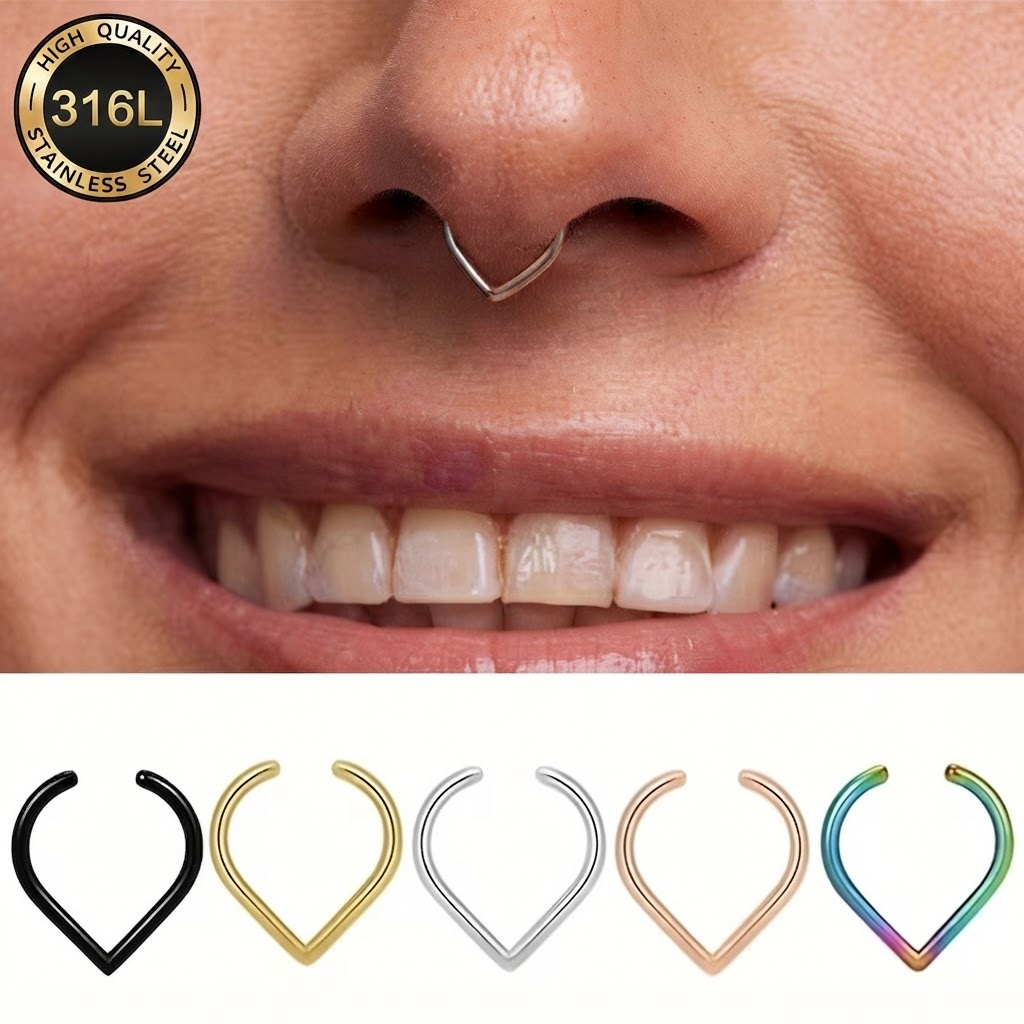 5Pcs Stainless Steel Fake Nose - Body Jewelry Cartilage Earrings recension och pris