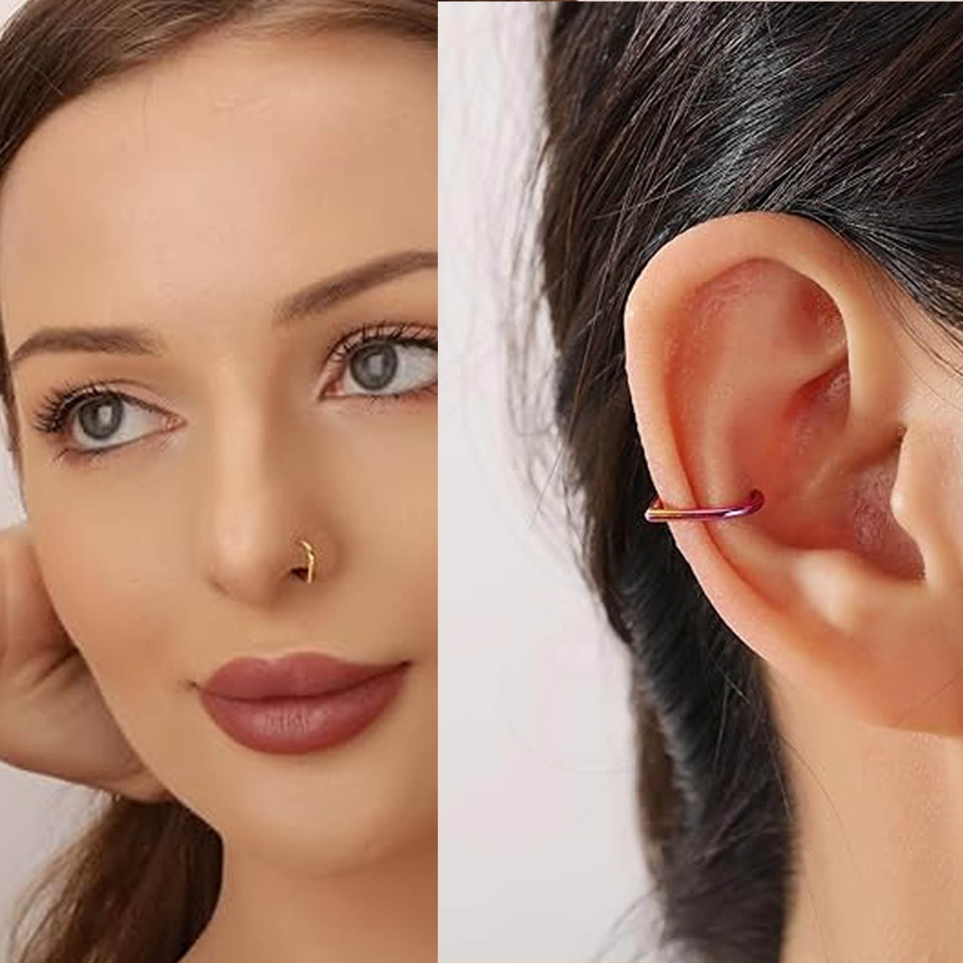 5Pcs Stainless Steel Fake Nose - Body Jewelry Cartilage Earrings recension och pris