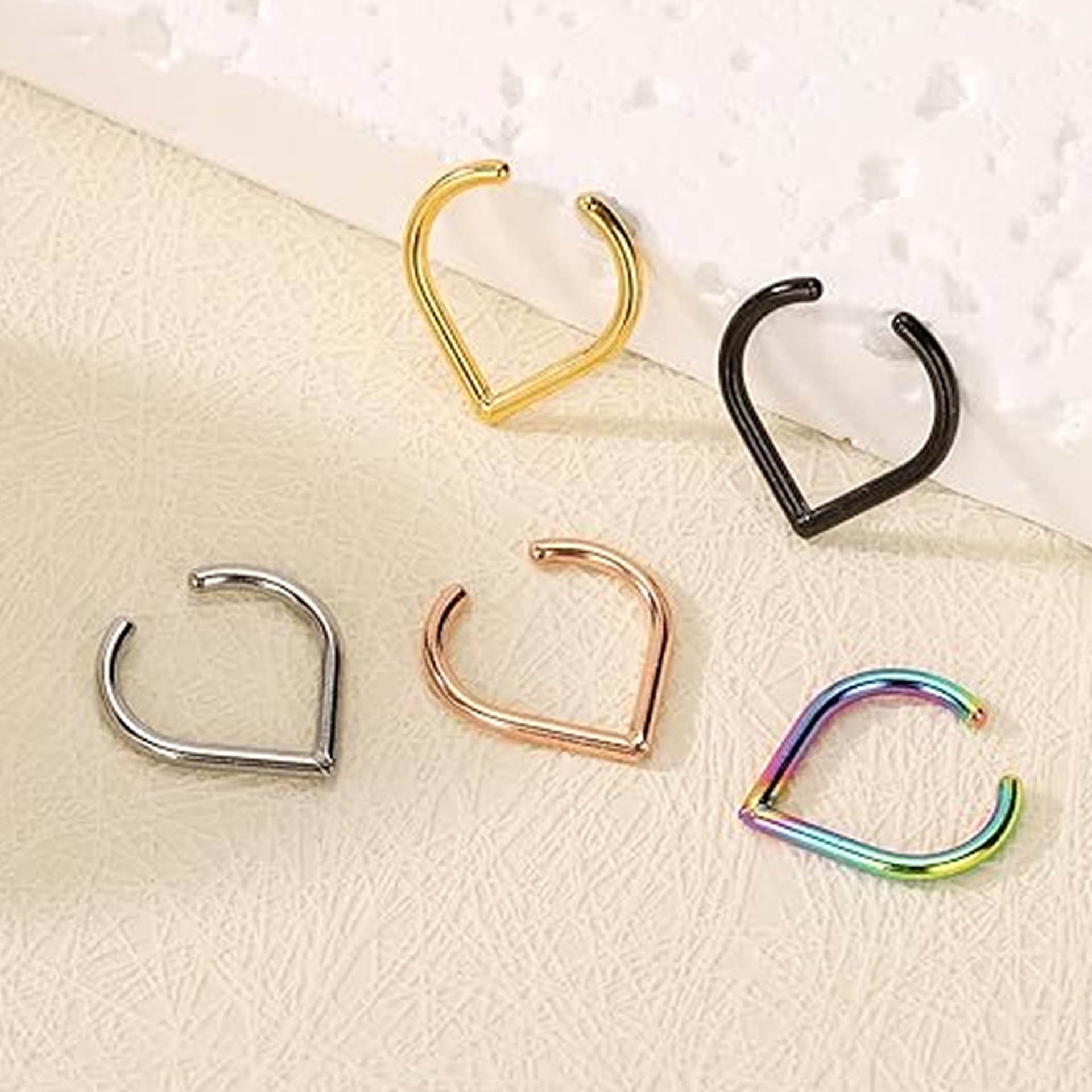 5Pcs Stainless Steel Fake Nose - Body Jewelry Cartilage Earrings recension och pris