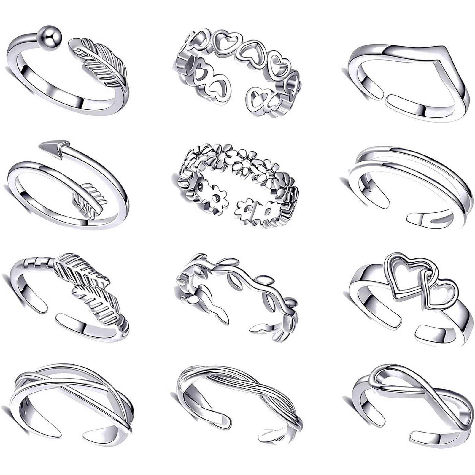 10/12Pcs Toe Rings for Women O - Body Jewelry Hoops recension och pris