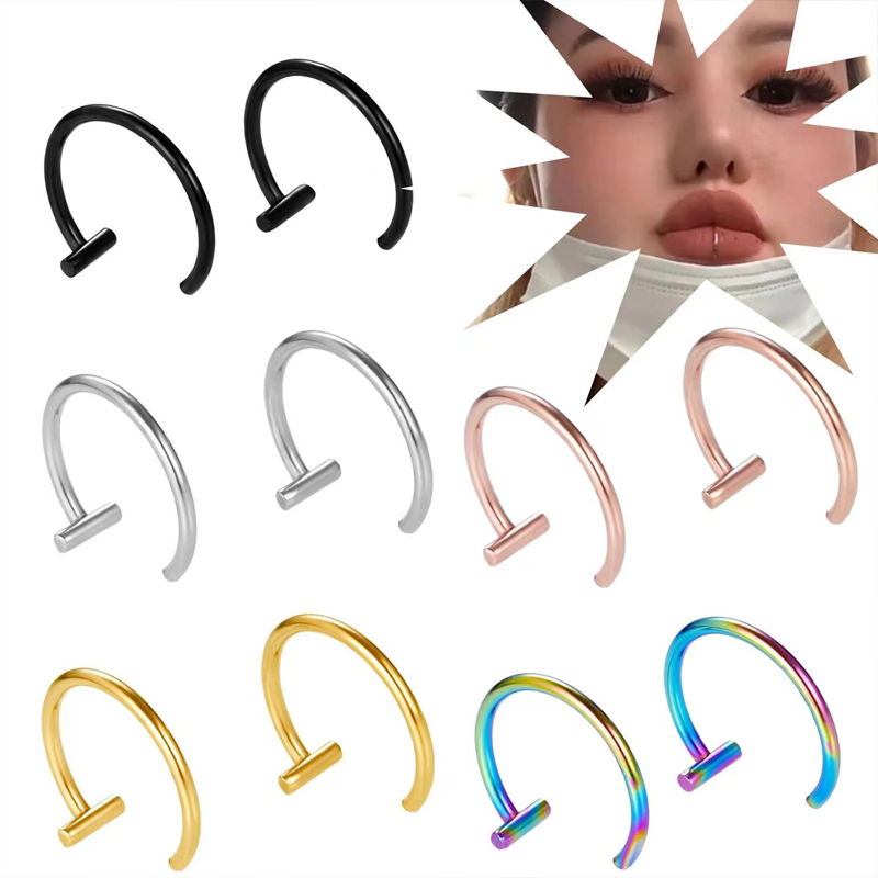 18G Surgical Steel Lip Ring Ha - Body Jewelry Cartilage Earrings recension och pris