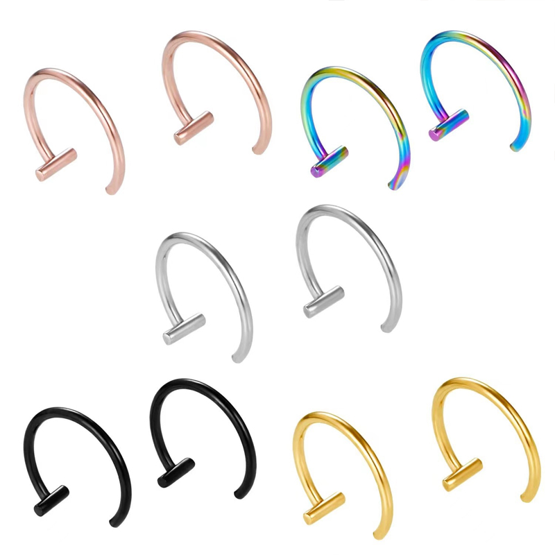 18G Surgical Steel Lip Ring Ha - Body Jewelry Cartilage Earrings recension och pris