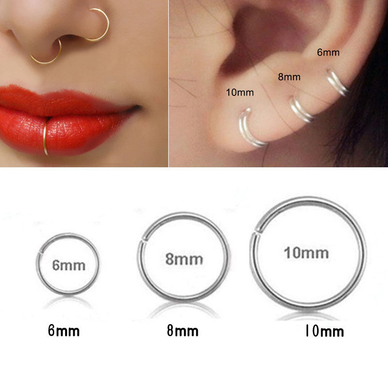 925 silver nose ring lip ring  - Body Jewelry Cartilage Earrings recension och pris