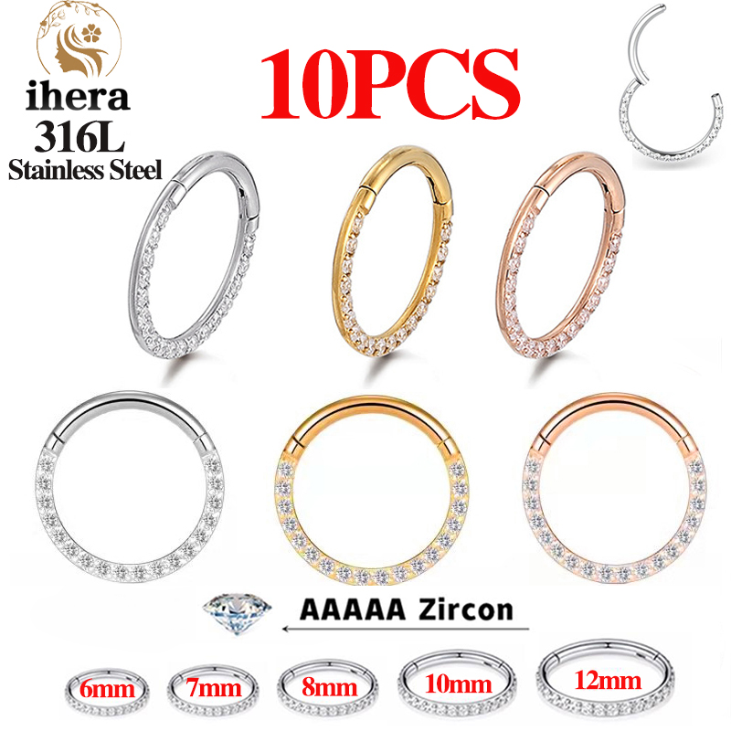1/10PCS Stainless Steel Nose R - Body Jewelry Hoops recension och pris