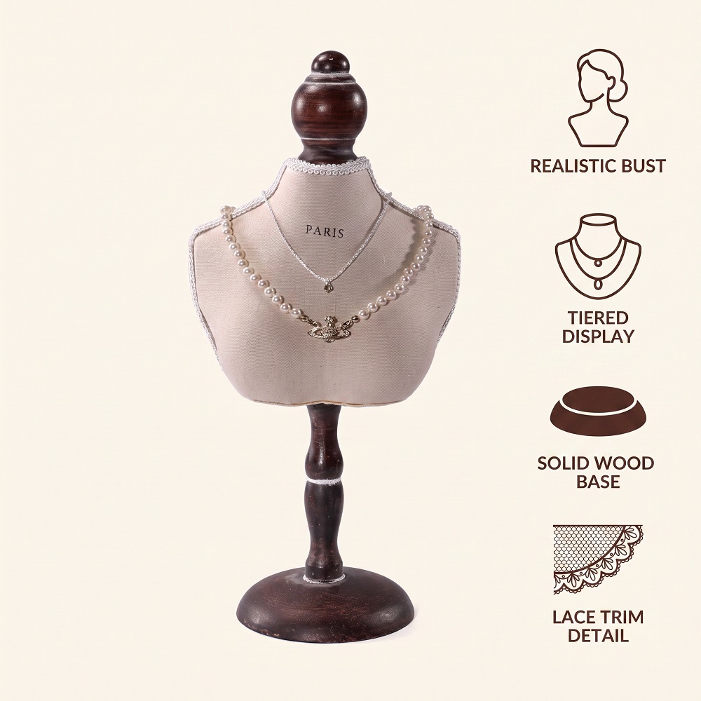 Vintage Wood Necklace Display  - Body Jewelry Holder recension och pris