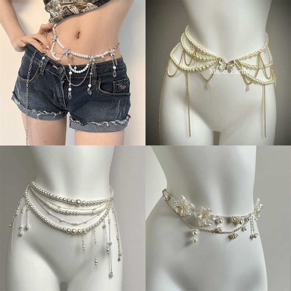 Fashion Elegant Pearl Waist Ch - Body Jewelry Outfit recension och pris
