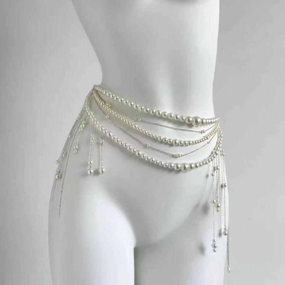 Fashion Elegant Pearl Waist Ch - Body Jewelry Outfit recension och pris