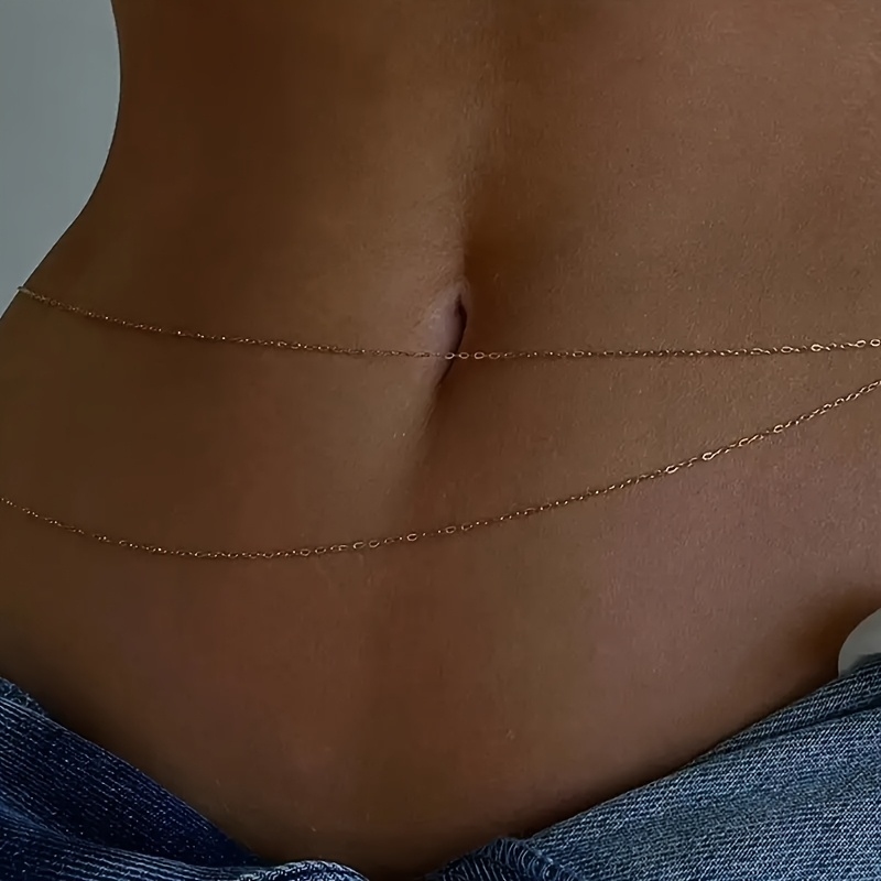 1Double-Layer Gold Metal Waist - Body Jewelry Outfit recension och pris